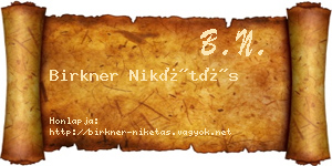Birkner Nikétás névjegykártya